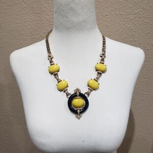 Yellow and Blue Statement Necklace